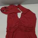 WKIOR Womens Sundress Summer Beach Vacation Sleeveless Halter Neck A-Line 2026 Boho Floral Midi Dress with Pockets, Red, L