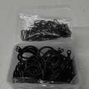 Hotop 60 Pieces 1.26 Inch Metal Drapery Curtain Rings Curtain Hanging Rings and 60 Pieces Metal Drapery Pin Hooks for Drapes Window Door Shower (Black)