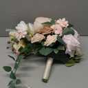 Ling's Moment 11 Inch Artificial Wedding Bouquets for Bride Bridal Bouquet Bridesmaid Bouquet Tossing Bouquet for Wedding Ceremony Anniversary Bridal Shower, Tender Nude Pink