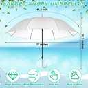 Reginary 30 Pieces Wedding Umbrellas Bulk Auto Open Stick Umbrellas with White European J Hook Handle Windproof Large Canopy Umbrella for Outdoor Wedding Bride Groom Photography Golf