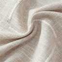 Round Tassel Plaid Tablecloth, Heavy Weight Cotton Linen Fabric Table Cover Kitchen Dining Tabletop Decoration, Beige Round 48" (Recommended for Table Sizes up to 32")