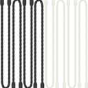 8pcs 12Inch Silicone Cable Ties Reusable Steel-Core Silicone Twist Cable Tie Straps for Bundling and Organizing Colorful Bendable Holder Strap for Indoor and Out All Purpose (Black,White)