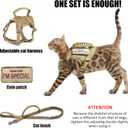 AIWAI Cat Harness and Leash for Walking, Escape Proof Soft Adjustable Vest Harnesses for Cats, Easy Control Breathable Soft Mesh with Control Handle for Large Cat Small Dog, Gift with Patch, Khaki