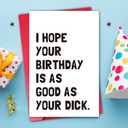 Dirty Birthday Card for Husband Boyfriend, Funny Birthday Card from Wife Girlfriend, Rude Birthday Gift (#1)
