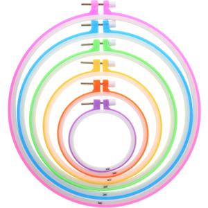 Mr. Pen- Embroidery Hoops Set, 6 pcs, 3.4 inch to 10.2 inch, Assorted Colors, Plastic Embroidery Hoop, Cross Stitch Hoops, Embroidery Rings, Cross Stitch Plastic, Sewing Rings Hoops.