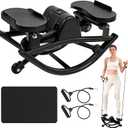 Rock Stepper - Steppers for Exercise at Home, Portable Stepper Side to Side with Digital Display & Resistance Bands, 330 LBS Capacity Full Body Workout Low-Impact Knee-Friendly 3D Stair Stepper