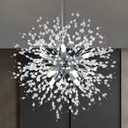 Modern Firework Chandelier, 8-Light Dandelion Sputnik Chandelier Light Fixture Crystal Chrome Pendant Lighting Ceiling Light Fixtures for Dining Room, Living Room, Bedroom, Kitchen