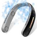 OLV Neck Fan 4 Turbo 6000mAh Portable 360 Cooling Airflow Bladeless USB Rechargeable Neck Fan with 3 Speeds Adjustment for Outdoor Travel Indoor - Black