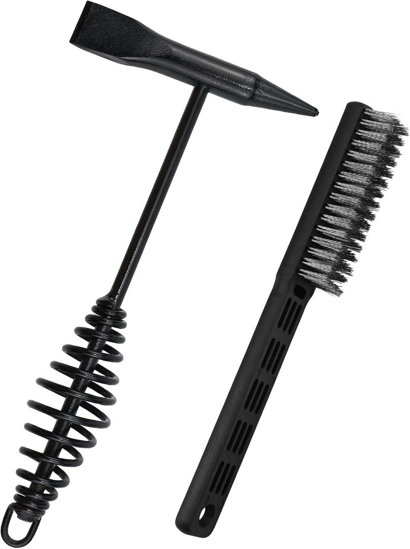 Chipping Hammer and Wire Brush Set  10.6 in Heavy Duty Welding Hammer with Spring Handle and Steel Bristle Brush, Welding Tools and Accessories for Weld Slag Removal