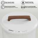 SAMEAT Heated Towel Warmers for Bathroom - Large Towel Warmer Bucket, Wood Handle, Auto Shut Off, Fits Up to Two 40"X70" Oversized Towels, White