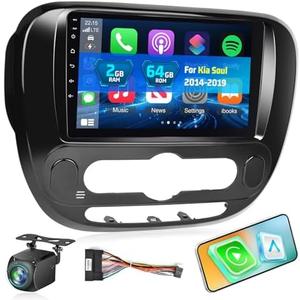 NHOPEEW Car Stereo for Kia Soul 2014-2019, [2+64G] 9 inch HD Touchscreen Android Radio - Wireless Carplay and Android Auto, DSP, WiFi, GPS, Mirror Link, FM/RDS Radio, SWC + AHD Backup Camera