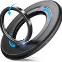 Magnetic Phone Grip [Rotate Ring & Ultra-Strong Dual-Sided Magnet] iPhone Ring Holder Compatible with MagSafe iPhone 16 Pro Max 15 14 13 12 Samsung S25 etc, Gym Accessories, Black