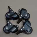1.6 Inch Blue Polyurethane Caster Wheels, Metric M8-1.25 Threaded Stem (Screw Diameter 8mm, Length:15mm), Heavy Duty Casters Set of 4 with Locking Brakes, 450 lb Capacity for Furniture, Carts