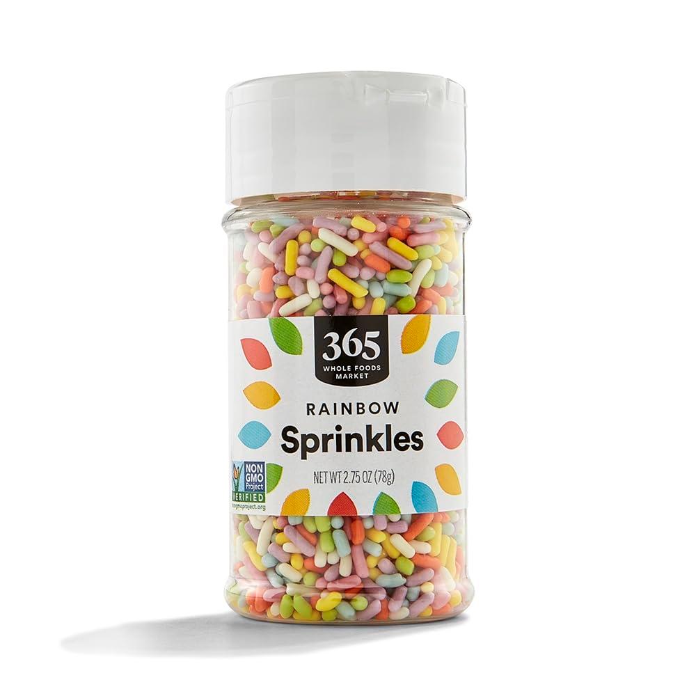 4 x 365 by Whole Foods Market, Rainbow Sprinkles, Vegan, 2.75 Ounce