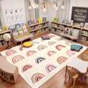 Breling Classroom Carpets Playmat Rugs 6x9 ft Kids Rainbow Classroom Calming Sensory Corner Rugs Children's Seating Nursery Play Mat for Preschool Elementary Playroom Kindergarten