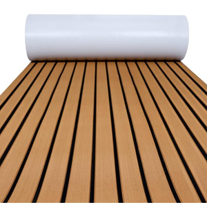 FOCEAN Boat Flooring EVA Foam Boat Decking Faux Teak Marine Flooring Boat Mat Boat Carpet Sheet for Motorboat RV Yacht Kayak Surfboard, 94.5"x 47.2"/35.4"/23.6"/15.7", Brown With Black Seam Lines