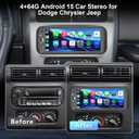 Plug&Play 4+64G Android 15 Car Radio for Dodge Ram 1500/2500/3500/4000 2002-2006,for Jeep Grand Cherokee 1999-2004,for Wrangler 2003-2006 CarPlay Android Auto 6.9 IPS Touch Screen with Backup Camera