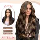 Fliace Clip in Hair Extensions for Women Medium Brown Long Wavy Hair Extensions Clip Ins 6PCS 20 Inch Synthetic Soft and Natural Thick Hair Pieces for Women