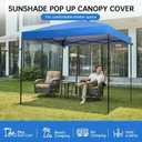1010FT Canopy Tent Replacement Top, Instant Pop Up Canopy Straight Leg Replacement Cover for Outdoor Garden Picnic, Camping(Blue, 10x10FT)