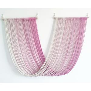 QULBUJ Dip Dye Large Macrame Wall Hanging Tie-Dye Yarn Tapestry Home Boho Wall Decor Ombre Art Headboard Bedroom Living Room 52" Wx34 L,Pink
