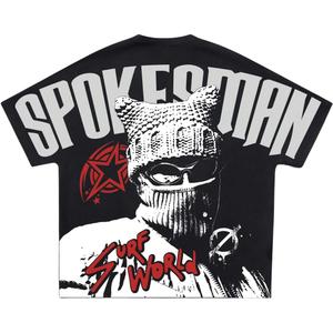 SOLY HUX Men's T-Shirt Y2K Graphic Tees Short Sleeve Punk Summer Loose Top Streetwear (Black, L)