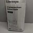 Linenspa Memory Foam Mattress Topper - 2 Inch Gel Infused Memory Foam - Plush Feel - Cooling and Pressure Relieving - CertiPUR Certified - Dorm Room Essentials - Twin XL Size