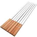 KAOROU Kabob Skewers23Inch Long,6/8Inch Wide Heavy Duty Stainless Steel with Wood Handle， Perfect for Koobideh Kebab Persian/Brazilian Style Chicken Shrimp Kebab,Set of7with Bag