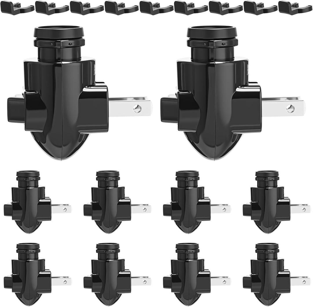 Tuanse 10 Sets Plug in Night Light Module Night Light Base with Shade Mounting Clip Plastic Lights Rotating Base for Making Your Own Decorative (Black)