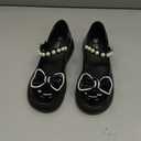 Elcssuy Toddler Little Girl Mary Jane Dress Shoes - Ballet Flats for Easter Flower Girl Party School Shoes Black Bow, Size 2
