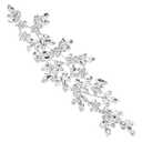 FINGERINSPIRE Rhinestone Applique Crystal Applique 8.6x2.5inch Silver Wedding Rhinestone Applique Flower Rhinestone Applique Rhinestone Sash Applique for Bridal Wedding Dress Clothes Shoes