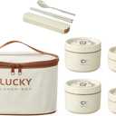 Tableware,Lunch Box Leakproof Food Box 316Stainless Steel Meal Prepping Box Food Storage Box Suitable for School and Office (Cream)