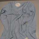 ANRABESS Womens Long Sleeve Shirts Slim Fit Basic Tee Tops Warm Fleece Undershirts 2025 Fall Winter Layer Outfits V-Neck Light Blue Size S