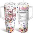 Best Mom Ever Tumbler - 40 oz with Handle and Straws, Leak-proof, Stainless Steel Insulated Travel Coffee Mug, Best Mom Cup Gifts for Mom's Birthday, Mother's Day Gifts from Daughter Son (1 pc)