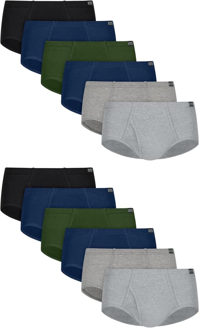 Hanes Men's Underwear Briefs, Cotton Mid Rise Briefs, Covered Waistband, Moisture Wicking, Multi-pack (L)
