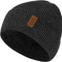 Winter Beanie for Men Women: Polar Fleece Lined Beanie Soft Warm Knitted Hat Ski Stocking Cuffed Cap for Cold Weahter (One Size, Charcoal Black)