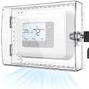 AUURIO Upgraded Thermostat Lock Box with Key, Large Space Thermostat Cover Seamless Anastomosis, Clear Decorative AC Lock Box Cover on Wall Fits Thermostats 4.8" H x 6" W or Smaller