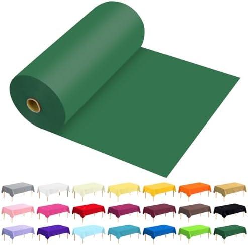JHDZDHY 54 Inch X 300 Feet Plastic Table Cover Roll Premium Disposable Plastic Tablecloth for All Type/Shape Tables | Picnic, Party, Banquet, Birthdays, Weddings (Green, 54 Inch X 300 Feet)