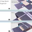 1 Pack Sheet Organizers and Storage, Linen Closet Organizers and Storage, Foldable Sheets Organizer for Closet with Handle, Window, Label, Bedding Storage for Sheet Set (Queen & King Size)