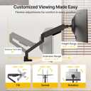 monTEK Single Monitor Arm for Max 45 Inch Ultrawide Screens Adjustable Monitor Desk Mount Holds 35 Lbs Cable Management with Clamp/Grommet Desk Mount, VESA 75/100mm