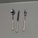 Bestbling Bling Rhinestone Crystal Dazzling Culinary Utensils Travel Set for Office, Lunch, and Travel (3, Silver)