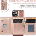Phone Case for iPhone 14 6.1 inch Wallet Cover with Tempered Glass Screen Protector and Credit Card Holder Slot Glitter Stand Leather Cell iPhone14 5G i i-Phone i14 iPhone14case Women Girls Pink