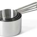 Martha Stewart Richburn 4-Piece Stainless Steel Measuring Cups Set  Durable and Accurate Kitchen Measuring Tools for Baking and Cooking (Silver)
