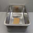 16'' High Sides XXXL All Stainless Steel Cat Litter Box with Lid,8'' Deep Metal Litter Box for Big Cats,Extra Large Litter Boxes with High Wall Enclosure,Anti-Leakage,Never Absorbs Odors,Non-Sticky