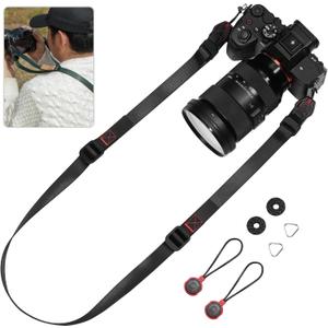 Camera Strap Compatible for Peak Design Quick Release - Adjustable Length 198 lbs Load Capacity Quick Installation Durable 0.78 Inch Wide for DSLR Mirrorless & Travel PhotographyBlack