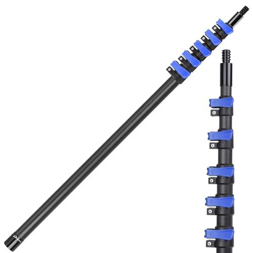 Carbon Fiber Extension Pole 4.7-24FT Telescoping Paint Roller Extendable Pole Lightweight Sturdy Extension Poles with Universal Threaded Head Multi-Use Pole