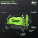 Greenworks 2100 PSI Portable Pressure Washer with Wheels + Telescoping Handle, 1.2 GPM