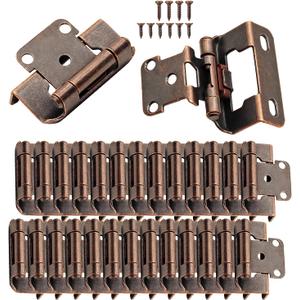 1/2" Overlay Partial Wrap Bronz Cabinet Hinges, 50 Pack (25 Pairs) Oil Rubbed Bronze Self Closing Cabinet Hinge for Kitchen Cabinet Doors