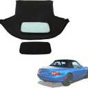 HECASA Convertible Soft Top Compatible with 1990-2005 Mazda Miata with Heated Glass Window, Replacement Soft Roof Black Cabrio Premium Grade Sailcloth Vinyl