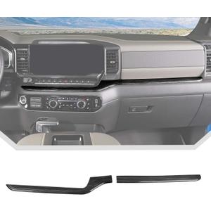 JeCar Black Wood Grain Interior Center Console Dash Trim Cover for 2022 2023 2024 2025 2026 Chevrolet Chevy Silverado 1500