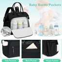LORADI Large Diaper Bag Tote, 14 Pockets Stylish Baby Bag with Stroller Clips and 3 Insulated Pockets, Baby Shower Essentials
